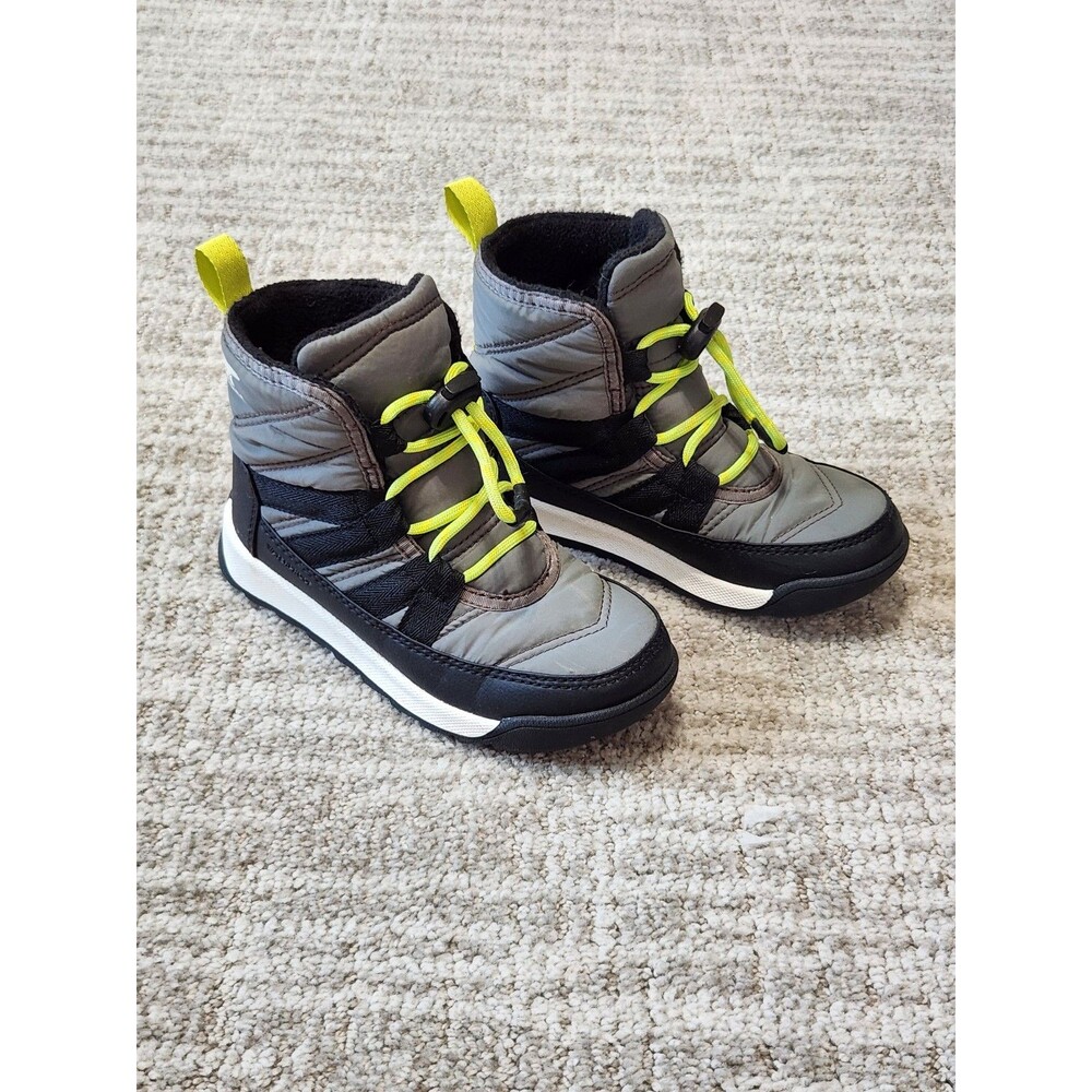 Sorel Kids Whitney II Short Lace Waterproof Winter Boots Black Quarry Size 11